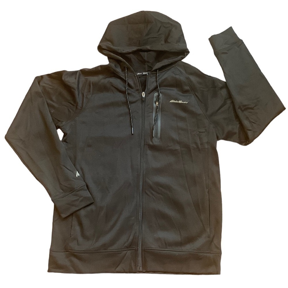 Eddie Bauer Black FreeDry Motion Full Zip Performance Lined Hoodie Jacket Size M
